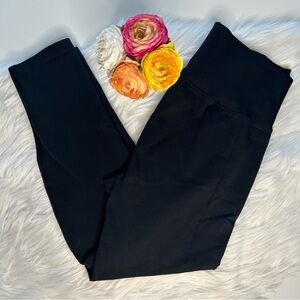 ALL IN MOTION Leggings Black Ribbed Tight Fit XXL High Rise Waisted